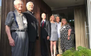 Dion and Raymond Neutra, Rep Adam Schiff, Professor Sarah Lorenzen, Dean Michael Woo and Linda Dishman of the Los Angeles Conservancy