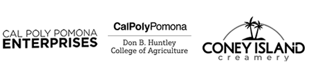 CPP Enterprises, Don B. Huntley College of Agriculture, and Coney Island Creamery Logos