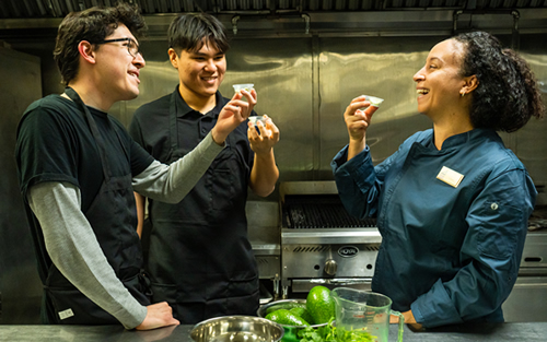 chefs sampling ingredients